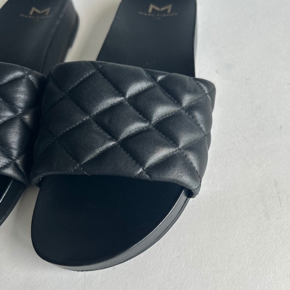 Marc Fisher Black Quited Leather Flip Flop Sandals size 8 - Picture 5 of 11